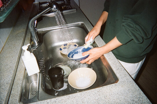Washing dishes