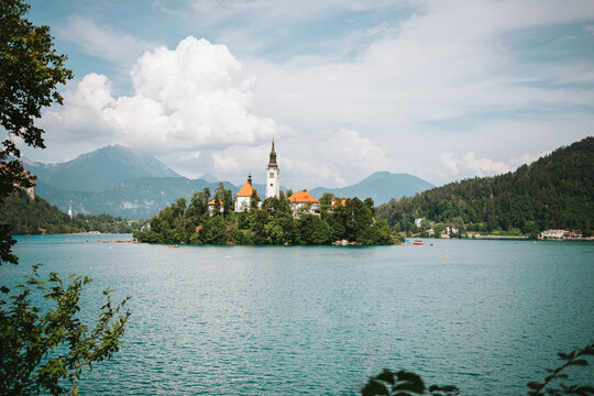 Blesjki Otok - Bled lake with view on the church