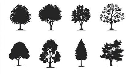 Silhouettes of Various Trees (7)