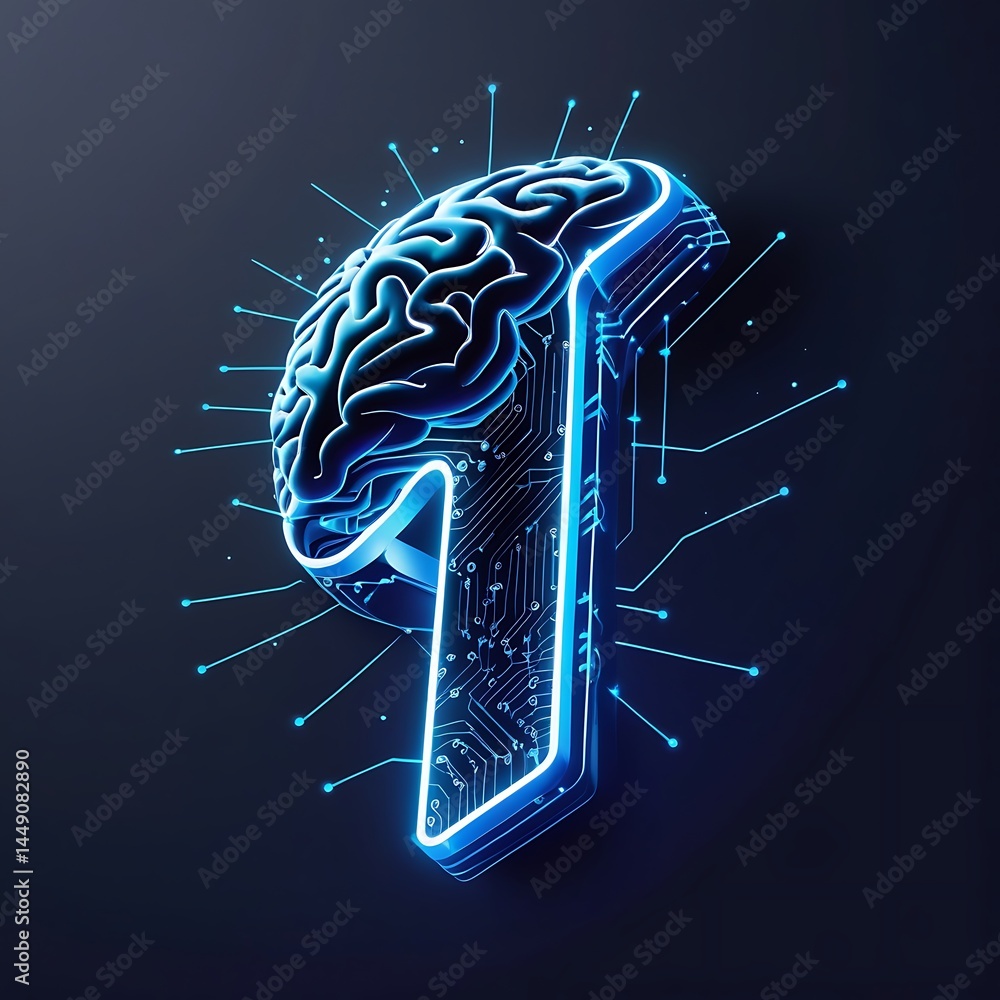 Poster abstract digital brain circuitry neural network technology