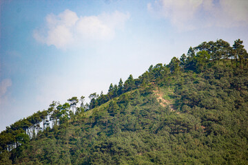 mountain landscape with clouds background