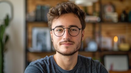Obraz premium Young man with glasses