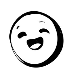 Fototapeta premium Laugh Doodle Sketch Emotion Emoji Line Art Stickers for Scrapbook and Digital Journal Design