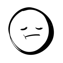 Stubborn Doodle Sketch Emotion Emoji Line Art Stickers for Scrapbook and Digital Journal Design