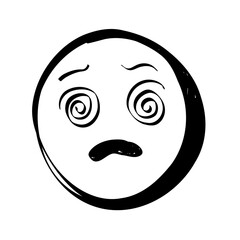 Drunk Doodle Sketch Emotion Emoji Line Art Stickers for Scrapbook and Digital Journal Design