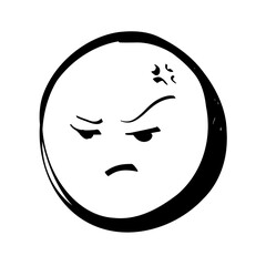 Mad Doodle Sketch Emotion Emoji Line Art Stickers for Scrapbook and Digital Journal Design
