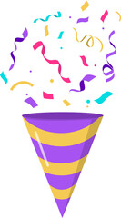 Party Hat with Confetti Illustration 
