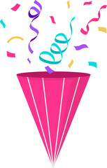 Party Hat with Confetti Illustration 