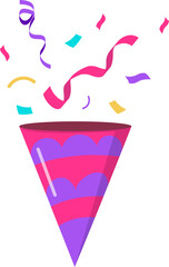 Party Hat with Confetti Illustration 