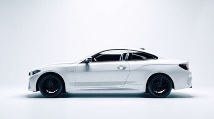 Sleek white coupe, studio shot