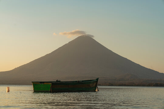 Boat in front of Concepci&oacute;n volcano
