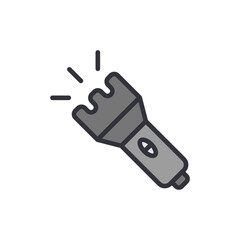 Flashlight colored icons, minimalist vector illustration ,simple transparent graphic element .Isolated on white background