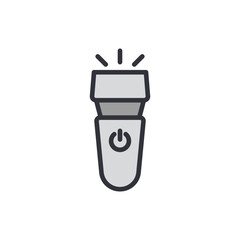 Flashlight colored icons, minimalist vector illustration ,simple transparent graphic element .Isolated on white background