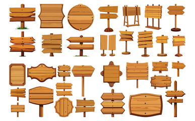 木製看板ベクターイラストセット	