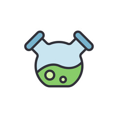 Flask colored icons, minimalist vector illustration ,simple transparent graphic element .Isolated on white background