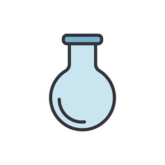 Flask colored icons, minimalist vector illustration ,simple transparent graphic element .Isolated on white background