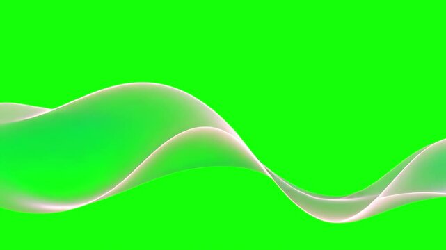 Digital waves animation, transparent 4K video, green screen