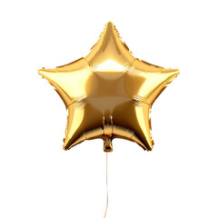 Gold star ballon on white background