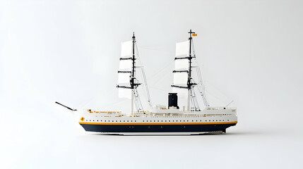 Naklejka premium Pixel Art Ship Model Isolated On White Background