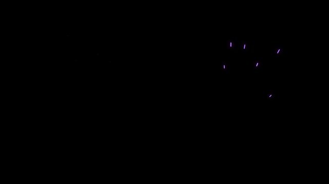 Colorful line fireworks explosion, line shape blast, bursts and sparks blast black screen animation. line animation explosion 4K