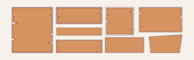 Blank Wooden Banner Signboard Set