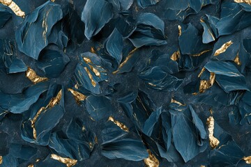 Obraz premium Dark blue and gold textured background