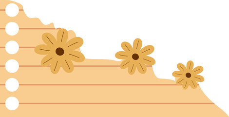 Aesthetic Torn Paper with Flower Corner 