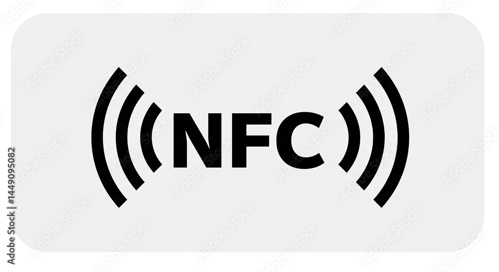 Poster nfc wireless communication technology symbol transmitting data