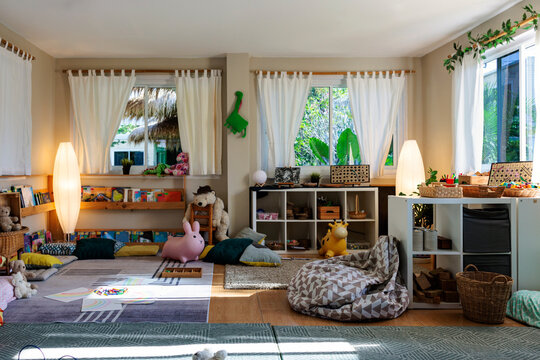 Empty playroom at preschool 