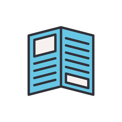 Flyer colored icons, minimalist vector illustration ,simple transparent graphic element .Isolated on white background