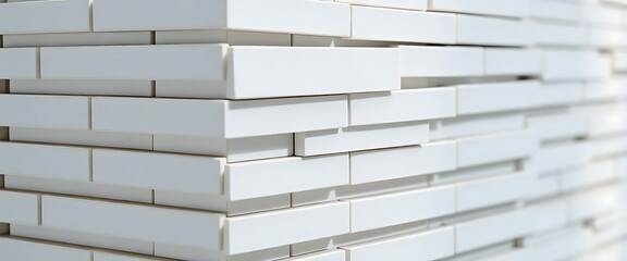 close up of a stack of white boxes