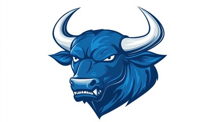 Blue Bull Head Graphic