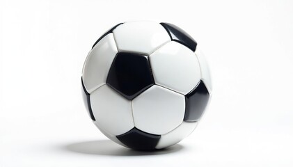 Fototapeta premium Brand new white football, pristine condition, isolated on white, perfect condition, game, clear