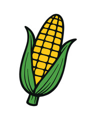 Corn on the Cob Isolated Icon