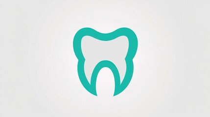 Dental care icon with an outline showing oral hygiene; isolated