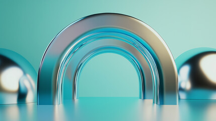 Futuristic Metallic Structure
未来的な金属アーチ構造