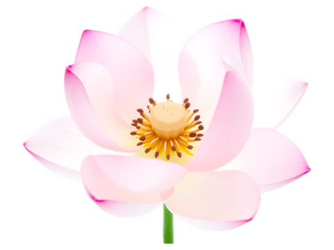 Pink Lotus Flower Blossom Isolated on a transparent background