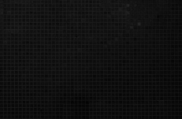 Dark black ceramic wall chequered and floor tiles mosaic background in bathroom. Design pattern geometric with grid wallpaper texture decoration pool. Simple seamless abstract surface grunge.