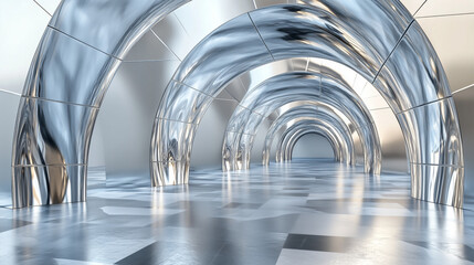 Futuristic Metallic Structure
未来的な金属アーチ構造