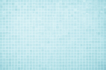 Blue light ceramic wall chequered and floor tiles mosaic background in bathroom, kitchen. Design pattern geometric with grid wallpaper texture decoration pool. Simple seamless abstract surface clean.