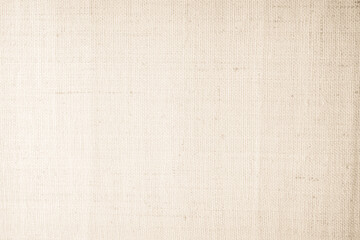 Brown sackcloth woven texture background in natural pattern. Jute hessian burlap, linen background in light beige cream color blank. Weaving canvas fiber line cotton cloth textured as organic.