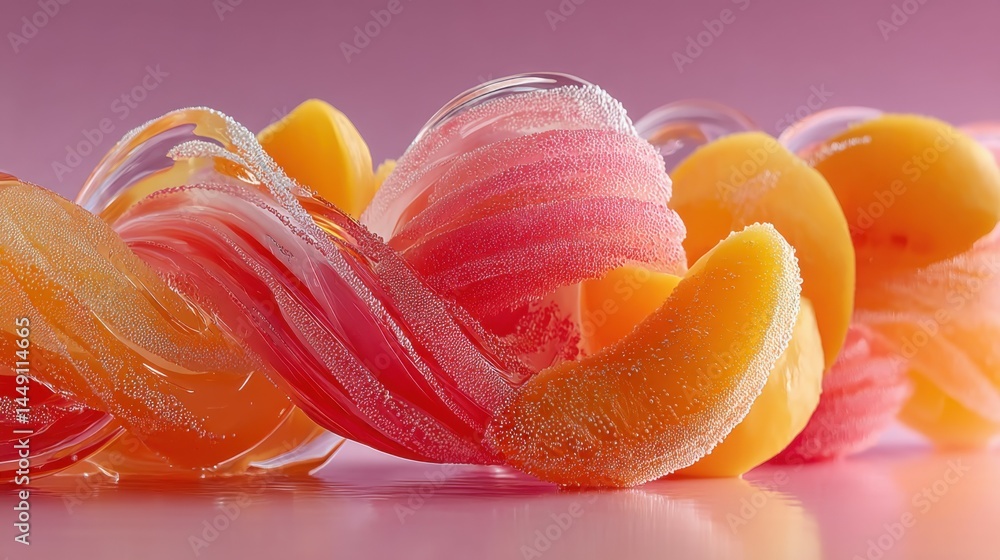 Poster abstract peach and nectar swirl design