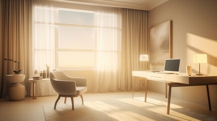 Fototapeta premium Home Office Decoration, Home Office Setup, Work From Home Office