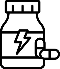Black supplement icon - outline