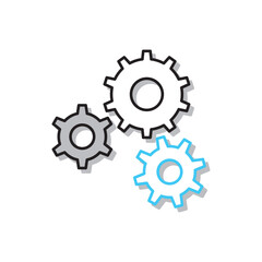 シンプル　イラスト　ギアのベクターイラスト