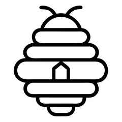 Hanging Beehive Line Vector Icon for honey, beekeeping, and nature themes, perfect for minimal outline illustrations and organic vector designs