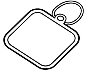 Blank Pet Tag Line Vector Icon for custom dog or cat ID nameplates, perfect for pet accessories, animal tag designs, or vet identity illustrations