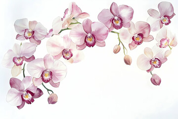 Fototapeta premium Delicate orchid blossoms in soft pastel hues.