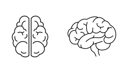 シンプル　イラスト　人間の脳のイメージのベクターイラスト
