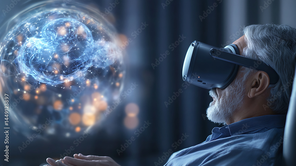 Aufkleber exploring virtual reality experiences home digital content modern environment close-up view innovati